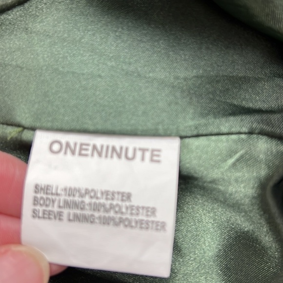 One Minute Fashion Green Retro Coat with Faux Fur Collar - Picture 9 of 11